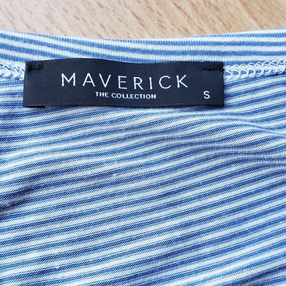 Maverick the Collection Tops New Maverick Blue Ivory Striped Top